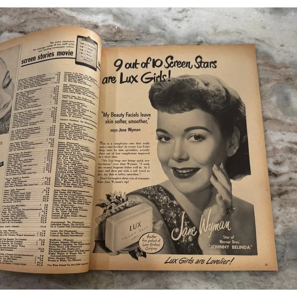 Vtg Screen Stories Magazine Oct. 1948 Elizabeth Taylor Ads Movies +